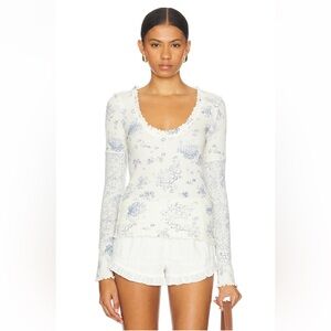 Free People Clover Printed Thermal Top
